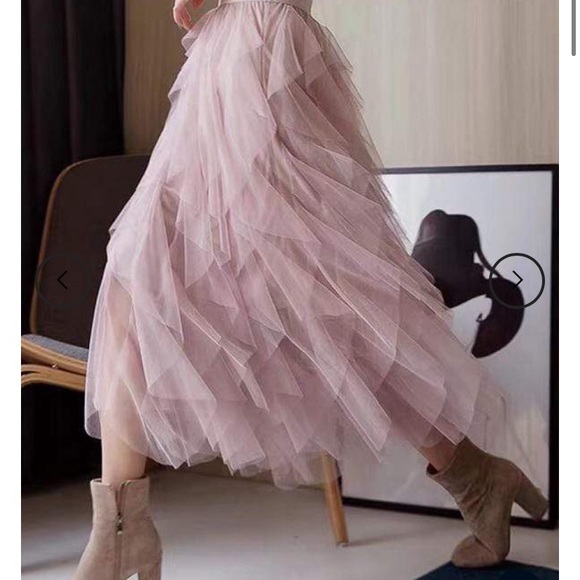 VICI /Allegro/ Ruffle Tulle Pink Midi Skirt NWT’s - Picture 9 of 9
